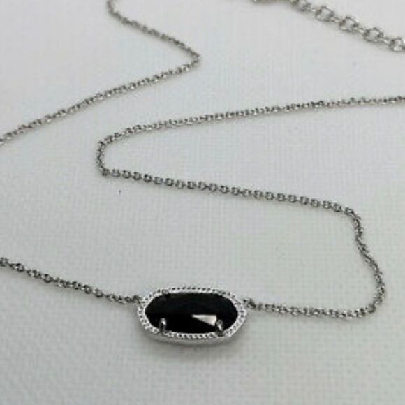 KENDRA Scott Elisa Pendant Necklace Black Stone Gold Necklace - Picture 4 of 9